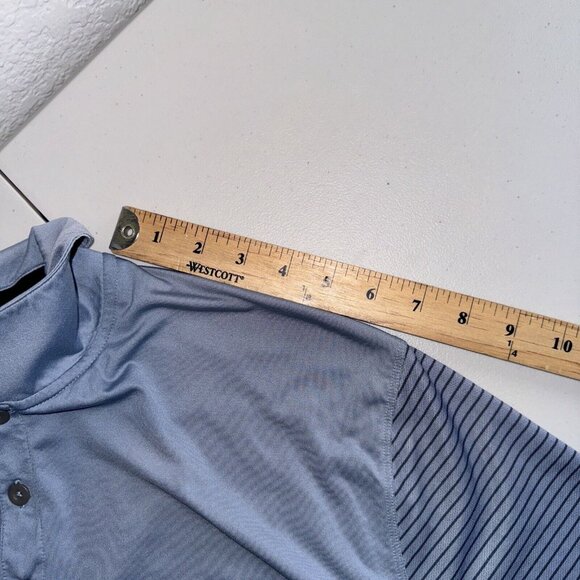 Nike Golf Polo‎ Mens Medium Tour Performance Dri Fit Blue Striped Outdoor Casual - Picture 11 of 12